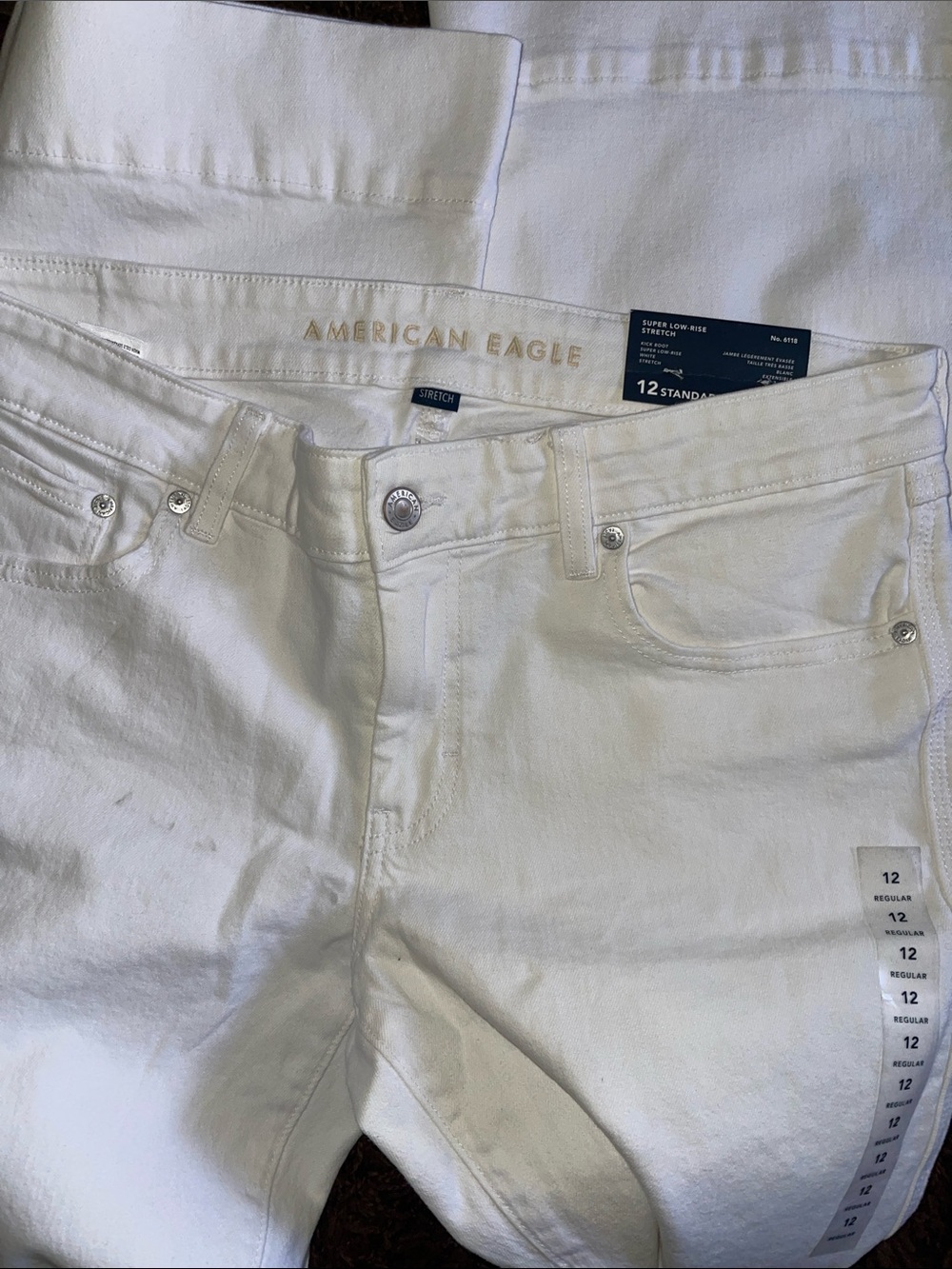 American Eagle Stretch Super Low-Rise Kick Bootcut Jean Size 12; 31W - Picture 2 of 9